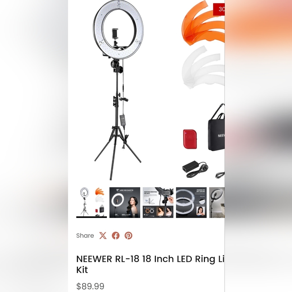 LED ring light kit - 18 inch (brand new in box)